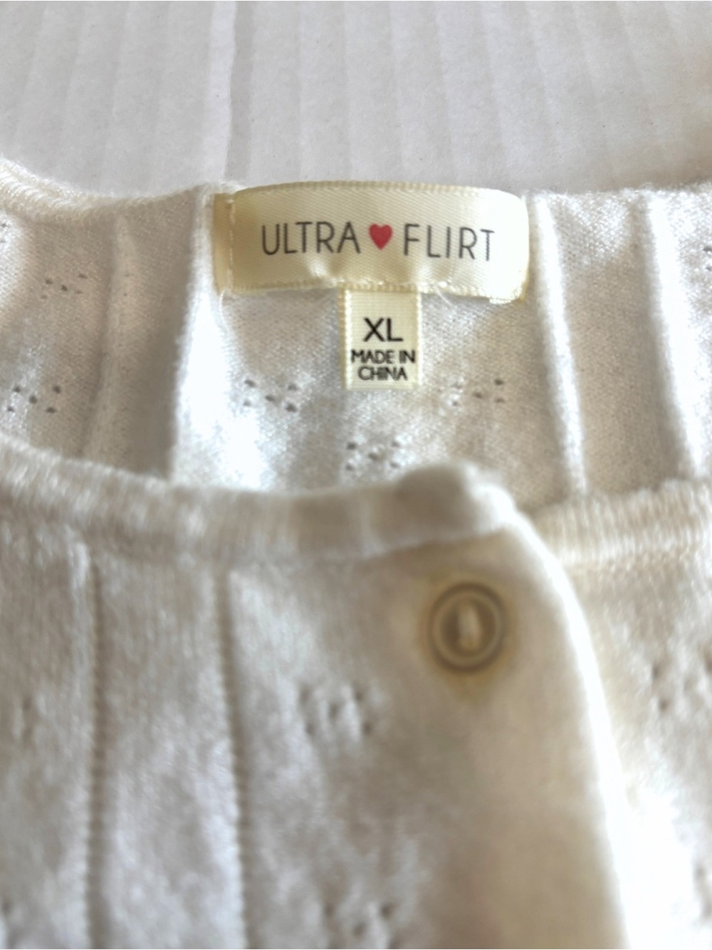 Ultra Flirt Cream Knit cardigan- XL